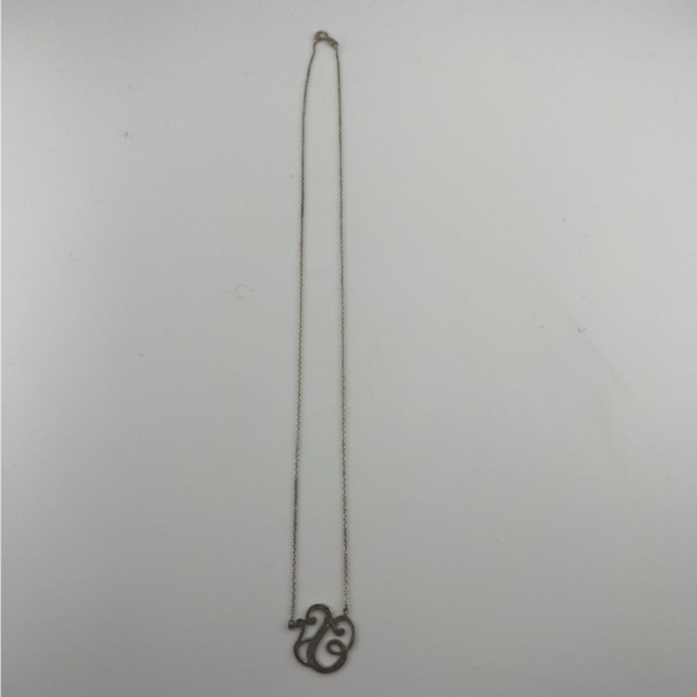 Sterling Silver Swirl “S” Cursive Lettering Necklace